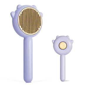 ペット用ブラシ【ワンプッシュ式】猫 ブラシ 犬用ブラシ スリッカーブラシ ブラッシングブラシ 抜け毛取りクリーナー 毛取り ペットコーム マッサージ 痛くない 丸洗い可能 皮膚に優しい
