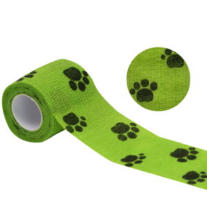 送料無料 粘着包帯 くっつく包帯 弾性包帯 ペットフレックス 5cm幅 4.5m巻き 12個セット 自着性 伸縮 自己粘着 通気性 手で切れる 傷保護 舐め防止 ペット用 可愛いマルチカラー 不織布