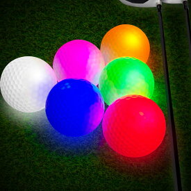 6色セット 光るゴルフボール ゴルフボール ナイターゴルフ ゴルフ ライトゴルフボール 練習 ゴルフ練習ボール ナイトゴルフ ゴルフ用品 自宅 夜 光る ゴルフボール LED発光 ラウンド使用可能モデル LED内蔵 発光 点滅 ナイターゴルフ 練習に最適