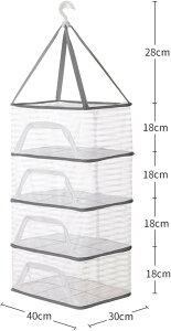 物干しネット 干し網 折りたたみ式平干しネット 巣型メッシュにデザイン通気性が良い 防風セルフロックフックが360°回転でき落ちにくいと平干し型崩れ防止 通気性 昆虫を防ぐ 万能干 収納