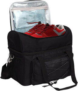 ボーリングボールバッグ - ボールホルダーとパッド入り仕切り付きボウリングトート - ダブルボウリングボールトート ボーリングバッグ ボール2個用 ボールホルダー付き 男性用