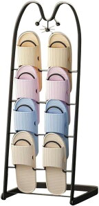 スリッパラック ネコ型 4段 4足用 スリッパ ホルダー シューズ スタンドスリッパ立て スリッパ入れ 玄関 ドア スリッパ収納 スリム 縦型 便利 収納 可愛い おしゃれ 北欧 ラック 省スペース