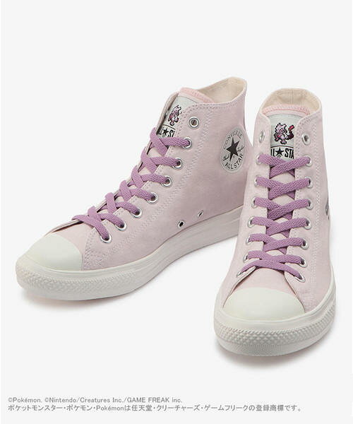 【新品】コンバース ポケモン コラボ  スニーカー(オールスターライトポケモンHI) ミュウツー 靴 ピンク パープル Pokemon converse ALL STAR LIGHT  mewtwo