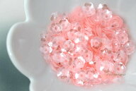 スパンコール 約300枚(約3.5g) 花カップ 7mm 半透明 ピンク (SFC070PKJWHS)