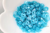 スパンコール 約300枚(約3.5g)花カップ 7mm 半透明青 (SFC07BBLJB00)