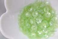 スパンコール 約300枚(約3.5g)花カップ 7mm 半透明黄緑 (SFC07BYGJB00)
