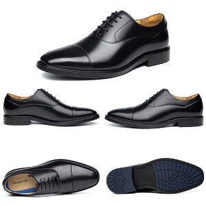 【最短翌日お届け】【サイズ交換無料】メンズ ビジネスシューズ ストレートチップ 内羽根式 フォーマル カジュアル 冠婚葬祭 通勤就活 立ち仕事 本革 皮革 ゴム底 衝撃吸収 通気性 軽量 男