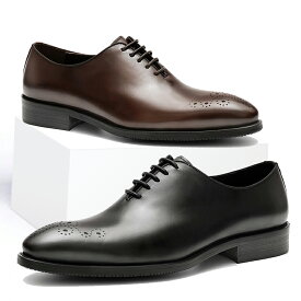 【交換無料】メンズ ビジネスシューズ ホールカット 幅広 フォーマル 天然牛革 本革 ゴム底 木製底 仕事 カジュアル風 撥水性 通気性 男性革靴 紳士靴 ドレスシューズ ブラック ブラウン レザー オンオフ兼用 おしゃれ 通勤 3E かわくつ 結婚式 冠婚葬祭 スーツ 疲れない