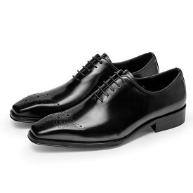 【交換無料】ビジネスシューズ メンズ革靴 ブロック ホールカット フォーマル カジュアル ギフト イタリア製天然牛革 本革 ゴム底 木製底 通気性 幅広 甲高 男性 ブラック ブラウン レザー 3E かわ くつ 結婚式 スーツ 靴 就活 おしゃれ 通勤 滑り止め 軽量 疲れない 短靴