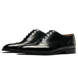 【交換無料】ビジネスシューズ メンズ革靴 ウイングチップ 内羽根式 靴紐 フォーマル カジュアル ギフト 天然牛革 本革 ゴム底 木製底 通気性 幅広 甲高 男性 ブラック ブラウン レザー 3E かわ くつ 結婚式 スーツ 24cm~28.5cm 大きいサイズ ドレスシューズ 疲れない 短靴