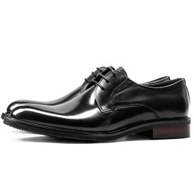 【交換無料】メンズビジネスシューズ プレーントゥ 幅広 外羽根式 オフィスシューズ フォーマル カジュアル イタリア製天然牛革 ゴム底 通気性 男性 通勤就活 履きやすい 革靴 紳士靴 本革 ドレス 3E 軽量ベーシックタイプ かわくつ 脚長美脚 結婚式 スーツ 冠婚葬祭