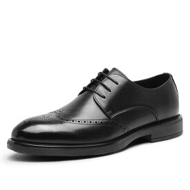18日限定！ポイント10倍！【交換無料】メンズ ビジネスシューズ ウイングチップ 外羽根式 フォーマル カジュアル イタリア製天然牛革 本革 ゴム底 衝撃吸収 通気性 男性 紳士 革靴 ドレス 定番 防滑ソール レザー 皮靴 軽量 かわくつ 滑り止め 3E 走れる ウォーキング 幅