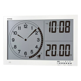 大型タイマー 掛け時計 置時計 置き掛け兼用 アナログ時計表示付き アラーム 音量切替 時計表示 カレンダー表示 温度湿度表示 タイムスケール TM-606 WH-Z マグ ノア精密 MAG