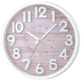 掛け時計 壁掛け時計 連続秒針 立体文字 アナログ クレープ ピンク W-760 PK-Z マグ ノア精密 MAG
