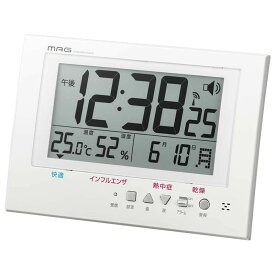 電波時計 置き時計 掛け時計 置き掛け兼用 置時計 壁掛け時計 温湿度計 日付表示 デジタル ガードマン W-785 WH-Z マグ ノア精密 MAG