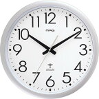 掛け時計 掛時計 壁掛け時計 電波時計 大型 夜間秒針停止 ウェーブ420 シンプルで見やすい電波掛け時計 シルバーメタリック MAG マグ W-462 SM