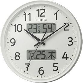 掛け時計 壁掛け時計 電波時計 連続秒針 温度湿度計 カレンダー表示 リズム時計 RHYTHM 8FYA03SR03 リズム時計 RHYTHM リズム時計工業
