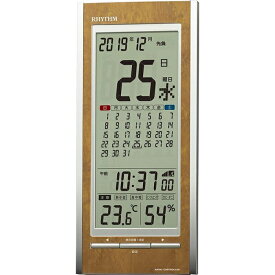 置時計 掛け時計 壁掛け時計 掛け置き兼用 電波時計 カレンダー 六曜 高精度 温度 湿度表示 環境目安 カウントダウン・カウントアップ表示機能付 リズム時計 RHYTHM 8RZ219SR23 リズム時計 RHYTHM リズム時計工業