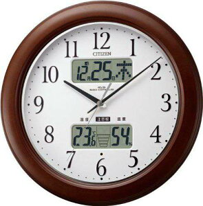 掛け時計 壁掛け時計 温湿度計 電波時計 シチズン リズム時計 高精度温湿度計 警告音 夜間自動点灯 カレンダー表示機能 インフォームナビEX 4FY620-006