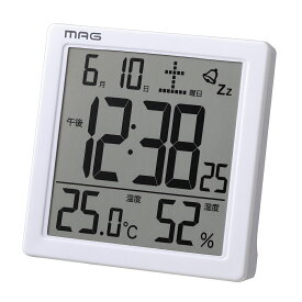 置き時計 置時計 目覚まし時計 温度湿度計 日付表示 デジタル カッシーニ マグ MAG T-726 WH-Z マグ ノア精密 MAG