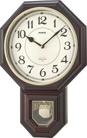 振り子時計 掛け時計 壁掛け時計 報時掛時計 ボンボン時打ち 16曲メロディ 西洋館 W828BRZ ブラウン W-670 BR マグ ノア精密 MAG