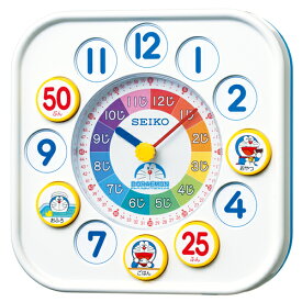 掛け時計 置き時計 掛け置き兼用 知育玩具 セイコー SEIKO クロック ドラえモン 知育 キャラクター ホワイト CQ319W
