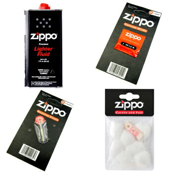 ZIPPOジッポメンテナンスセットオイル大缶355ml替え芯フリントコットン&フェルト4点セット