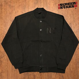 【SCREEN STARS BEST】Negro Leagues Baseball series Jacket /スクリーンスターズ/ニグロリーグ/スタジャン/ジャケット/スウェット/New York/Black Yankees/ブラックヤンキース/アメカジ/長袖/オーバーサイズ/ゆったり/ルーズフィット/15oz/ヘビーウェイト