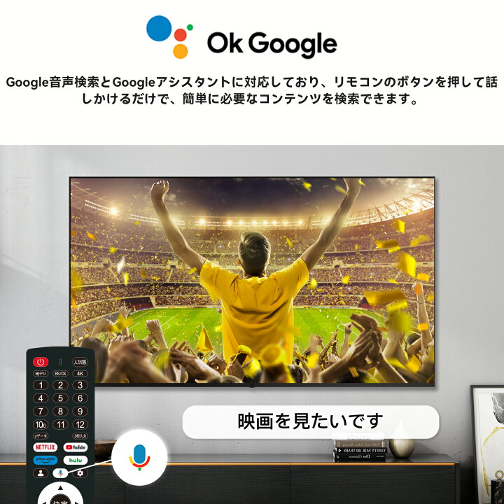 楽天市場】FPD チューナーレステレビ 65V型 4K Google TV ネット動画 