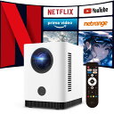 プロジェクター 【公式Netflix認定】小型 家庭用 Android搭載 Android TV搭載・市販初 超小型 自動台形補正 1080P 天…