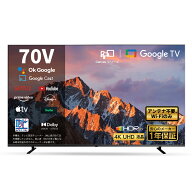 FPD チューナーレステレビ 70V型 4K Google TV ネット動画対応 スマートテレビ HDR10対応 Dolby Vision D…