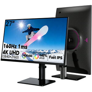 �u�ő�2,026�~�I�t�N�[�|���z�z���v�Q�[�~���O���j�^�[ 27�C���` 4K UHD FAST IPS 3840x2160@160Hz 1ms HDR400�Ή� sRGB140%�F��{�����[�� 400cd/m2 Adaptive Sync HDMI2.1*2 DP1.4*2 USB2.0 �t���b�J�[�t���[ �O�N�ۏ� KTC 