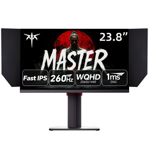 KTC 23.8 �C���` WQHD �Q�[�~���O���j�^�[ 240Hz(260Hz OC) 1ms(MPRT) Fast IPS �p�l�� 450cd 99%sRGB Adaptive Sync HDMI2.0*2 DP1.4*2 ��]�Ή� �Ռ��t�[�h�t VESA�Ή� 3�N�ۏ� KTC 24M1