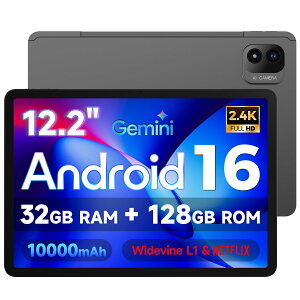 FPD �^�u���b�g 12.2�C���` Android 16 120Hz 8�R�ACPU T7300���� wi-fi���f�� 2.5K QHD 1440P IPS ��� | 32GB RAM+128GB ROM+512GB�g�� | 10000mAh18w Type-C�}���[�d | Widevine L1 | 13MP+800MP�J���� | Gemini AI����+��F��