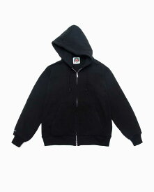 バーバリアン【BARBARIAN】12oz ZIPHOOD LONG TFF02(ブラック)　メンズ　長袖　へヴィーウエイト　ジップフードパーカー　ダブルジップ　無地　ソリッド　ジャパンサイズ