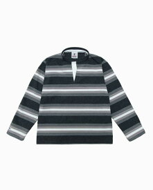 バーバリアン【BARBARIAN】12oz HENLEY LONG / UFF10Y(コール/オックスフォード/グレー/ホワイト)"NEW JAPAN SIZE"　メンズ　へヴィーウエイト　長袖　ヘンリーカラー　スタンドカラー　ラグビージャージ　ボーダー