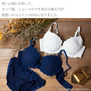 楽天市場 コットンブラジャー ブラジャー ショーツ セット コットン 綿 送料無料 大きいサイズ 刺繍 楽 敏感肌 かわいい ナチュラル 盛れる ホールド 汗 ｆ ｇ ギフト プレゼント 40代 高校生 ブラショーツ 上下セット ブラ ショーツ ブラセット フランデランジェリー