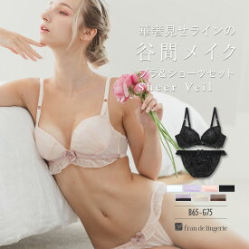 ブラジャー ショーツ セット 下着 レディース ブラジャーセット ブラセット 女性 上下セット かわいい 盛れる フランデランジェリー fb172p235c シアーベール（ワイヤー有り）