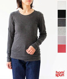 [homspun]ホームスパン　60/1 フライスクルーネックプルオーバー　6668