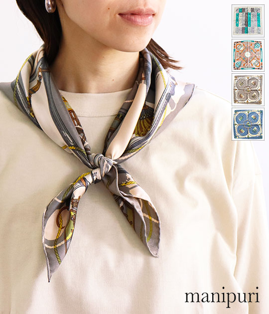 【楽天市場】[manipuri]マニプリ シルクスカーフ 65×65 : franc bonn