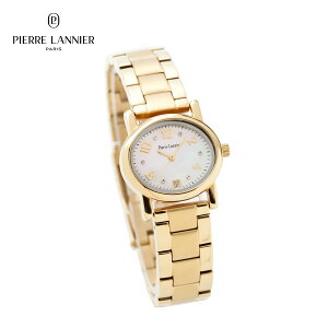 PierreLannier 腕時計 レディース ブランド チェンジャブル 防水 日付 カレンダー 秒針 シェル オーバル型 ストーン ゴールド メタルベルト 誕生日 プレゼント お祝い 仕事 20代 30代 40代 50代 60代