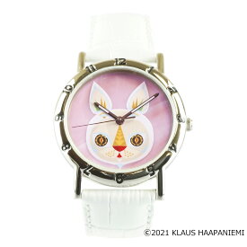 【 猫 ネコ ピッパ 革ベルト 40色 】 送料無料 33mm 女性 レディース 腕時計 ラウンド 3気圧 3針 ステンレススチール 牛革 クオーツ クラウス・ハーパニエミ シルバー コラボ 限定 フランス製 日本総代理店 ブランド 時計 20代 30代 40代 50代 60代
