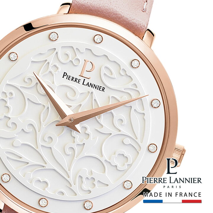 楽天市場 腕時計 レディース ブランド ピエールラニエ エオリア 防水 レザーベルト ピンク ギフト 革ベルト フランス フラワー おしゃれ かわいい きらきら 丸 パリで人気 ギフト 誕生日 プレゼント お祝い フランス時計ピエールラニエ公式