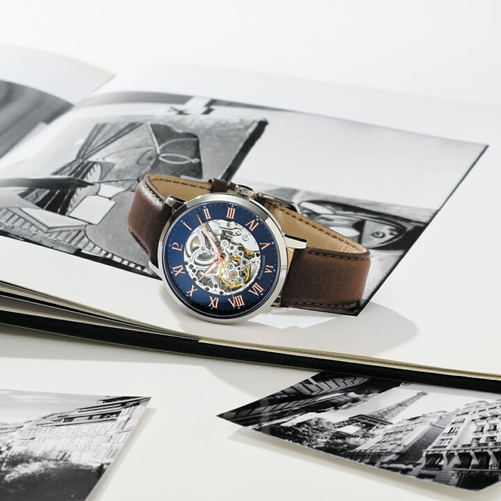 楽天市場】自動巻き 防水 42mm 革ベルト 文字盤 青 かっこいい 