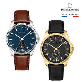 【メトロポリタン 革ベルト 】送料無料 40mm METROPOLITAIN 男性 メンズ 腕時計 5気圧 ラウンド スモールセコンド ピエールラニエ シルバー ブルー ゴールド ブラック フランス製 日本総代理店 時計 20代 30代 40代 50代 60代