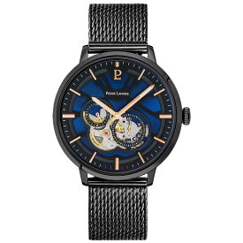 【 トリオ メッシュ メタル 】送料無料 42mm TORIO 男性 メンズ 腕時計 5気圧 ステンレススチール 自動巻き ピエールラニエ ネイビー フランス製 日本総代理店 時計 ブランド 機械式腕時計 スケルトン 20代 30代 40代 50代 60代