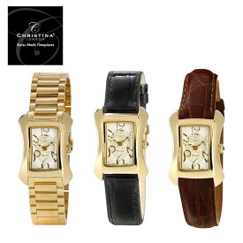 Christina クリスティーナ 腕時計 レディース ブランド 防水 トノー 革ベルト 金属ベルトメタル ゴールド ダイヤ アラビア数字 おしゃれ かわいい 記念日 誕生日 プレゼント お祝い 20代 30代 40代 50代 60代