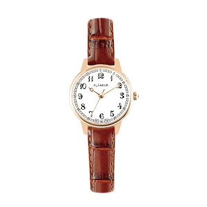 FLANEUR 腕時計 レディース ブランド クオーツ クラシック 防水 革ベルト 日本製 小さい 受験 シルバー ピンクゴールド ゴールド 見やすい かわいい アラビア数字 アナログ 秒針 誕生日 母の日