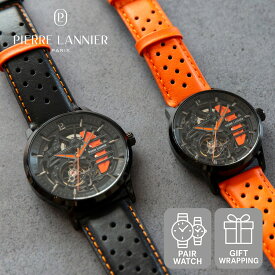 【 パドック ペアウォッチ メッシュ 革ベルト 】送料無料 43mm 39mm PADDOCK ペア 腕時計 ラウンド 5気圧 3針 ステンレススチール 牛革 自動巻き ピエールラニエ ブラック フランス製 日本総代理店 時計 ブランド 20代 30代 40代 50代 60代