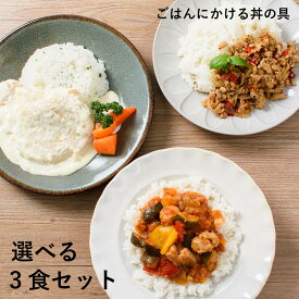 ごはんにかける 選べる3種のカフェごはんセット / ガパオ ハンバーグ ラタトゥイユ 時短 タイパ 簡単 ワンプレート 丼 おかず 総菜 惣菜 ランチ 洋食 / お取り寄せグルメ ギフト【冷凍便】